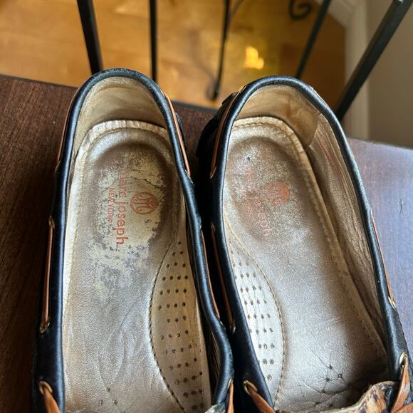 MARC JOSEPH Women's Cypress Braid Black Leopard Leather Golf Loafers SZ 9 - Picture 8 of 10